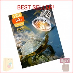 50W UVA+UVB Reptile Heat Lamp, 4 Pack Heat Lamp Light Bulbs for Reptiles, Amphib