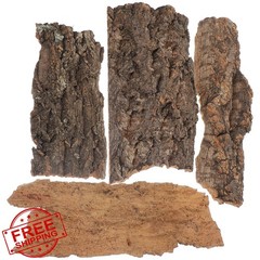 IMIKEYA 4pk Reptile Cork Bark Hide Gecko Tortoise Terrarium Decor