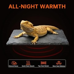 3-in-1 Reptile Basking Platform, Hideout Cave & Food Bowl for Bearded Dragons,