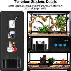 Space Saving Terrarium Stacker for 30″ L X 12″ W Reptile & Amphibian Enclosure,