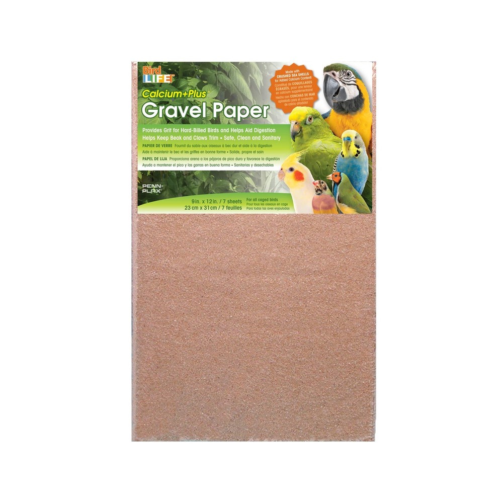 Penn-Plax 7 Pack Gravel Paper for Bird Cage, 9 by 12-Inch | Great for Hard-Bille