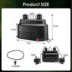 Dual Reptile Light Fixture Separate Switches Max 160W Each Heat Lamp Dome
