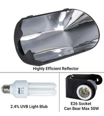 Oiibo Bird Cage Light Fixture Combo Kit, AvianSun Lamp Hood with 2.4% UVB UVA…