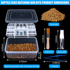 16 Grids Reptile Egg Incubator Box Turtle Lizard Gecko Snake Hatching Container