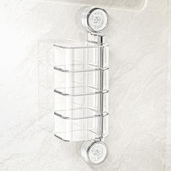 4-Layer Rotating Transparent Suction Cups Wall Mounted Organizer for Small It…