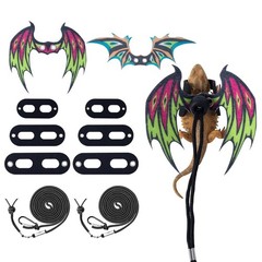 COMSUN 2 Pack Bearded Dragon Lizard Harness Leash Set, Small, Multicolor