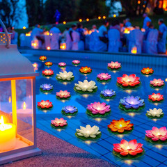 36 Pcs LED Floating Lotus Lanterns for Pool Party & Garden Decor