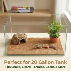 Reptile Carpet 30″x12″ 2 PCS Coconut Fiber Mat for 20 Gallon Reptile Tank,Tor…