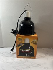 Fluker’s Sun Dome Reptile Lamp Deep Dome Flush Mount Fixture, 8.5 in, Black