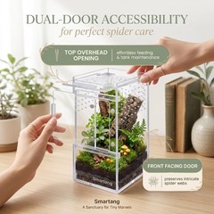 【PreAssembled】 Jumping Spider Enclosure3″×3″×6″ Front Above Opening Praying M…