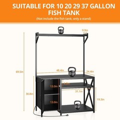 40-120 Gallon Reptile Tank Stand with Power Outlet 48″ X 69″ Terrarium Enclosure