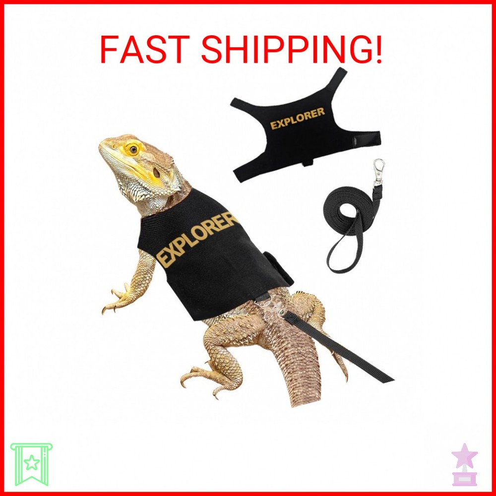 Bearded Dragon Harness and Leash-Bearded Dragon Clothes Lizard Accessories Stuff