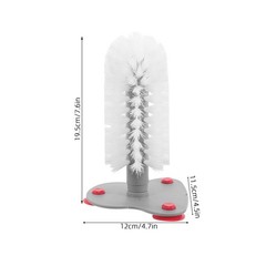 3Pcs White Turtle Shell Cleaning Brush Set with Suction Cups for Turtle Tanks