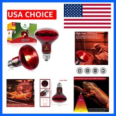 Reptile Heat Lamp Bulbs,Infrared 100W Reptiles & Amphibians Basking Spot Lamp…