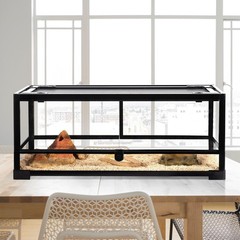 20 Gallon Glass Terrarium Reptile Enclosure Reptiles Tank Tortoise Front Opening