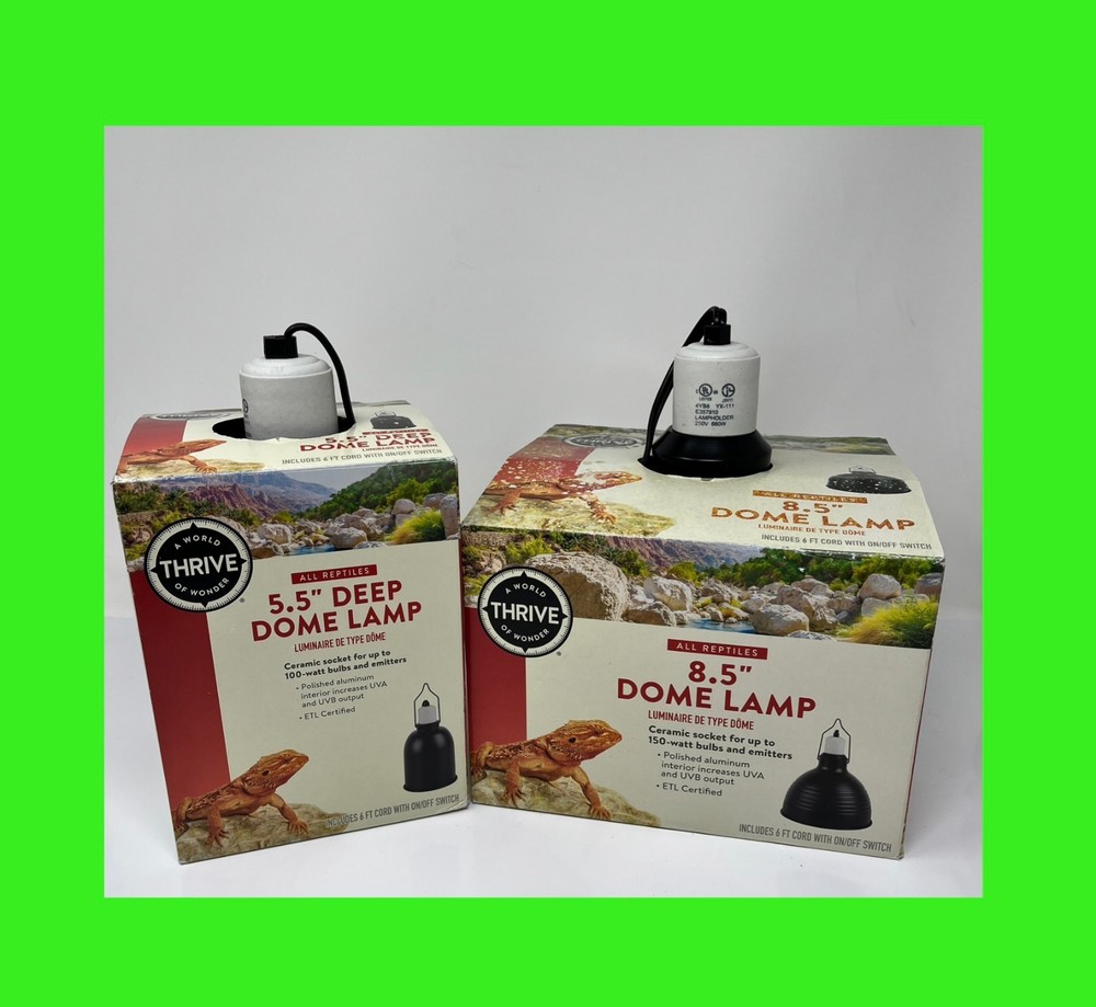 Thrive 8.5″ Dome Lamp & 5.5” Deep Dome All Reptiles Ceramic Socket New Other