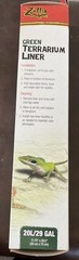 Zilla Green Terrarium Liner Reduces Odor Easy Clean 11.75″x29.5″ 20L/ 29GAL NIB!