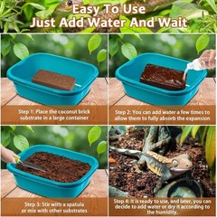 8 Pack Natural Coconut Fiber Substrate for Reptile- Compressed Coconut Husk …
