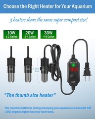 AquaMiracle Mini Aquarium Heater 20W Small Fish Tank Heater for 2-4 Gal Tanks…