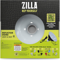 Zilla Pet Reptile Premium Heat Lamp Reflector Dome Fixture, 8.5 Inches