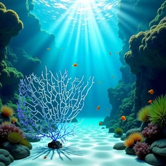 GANPUB Blue Artificial Coral Branch Faux Aquariums Ornament Fish Tanks Landsc…