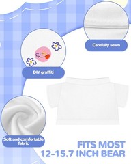 4 PCS Stuffed Bear Basic T Shirt Clothes for 10-12Inch, T Shirt Classic Crew …
