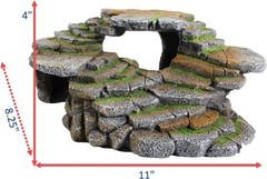(REP183) Reptology Shale Scape Step Ledge & Cave Hideout – Decorative Resin f…