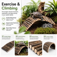 HERCOCCI Bearded Dragon Tank Accessories, Reptile Mat Bridge Hammock Flexible…