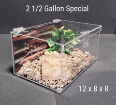 REPTILE, TARANTULA- FREE SHIPPING – TERRESTRIAL CAGE W/ HINGED TOP – 2.5 GALLON