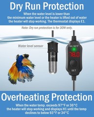 AquaMiracle Mini Aquarium Heater 20W Small Fish Tank Heater for 2-4 Gal Tanks…