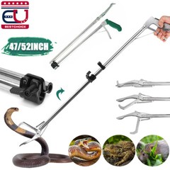 47/52in Heavy Duty Snake Tongs Reptile Grabber Catcher Handling Tool Wide Jaw