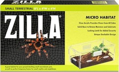 Zilla Micro Habitat Terrarium, Terrestrial, with Locking Latch, for Isopods, Spi