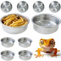 0.5oz Feeding Cups 10pcs, Stainless Steel 304 SUS Metal, Reptile Food Bowls a…
