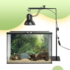 Reptile Dual Lamp Stand Metal Adjustable 15.5-37.5 Inch Lamp Holder Bracket L…