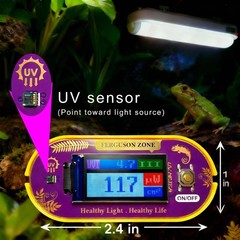 ClariVora Reptile UVB UVA Light Meter for Bearded Dragon Tank Accessories, Porta