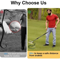 Snake Tongs Heavy Duty, 68″ Snake Catcher Grabber for Rattlesnake Professiona…