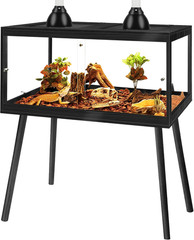 Bearded Dragon Tank with Leg, Tempered Glass Lizard Tanks and Reptile Enclosure,