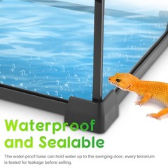 8″x8″x12″ Reptile Terrarium, Single-Door Glass Arboreal Vivarium for Small Ar…