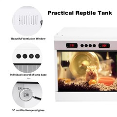 Reptile Enclosure Up to 40x16x16in Stackable Terrarium Snake Tank 44 Gallon Cage