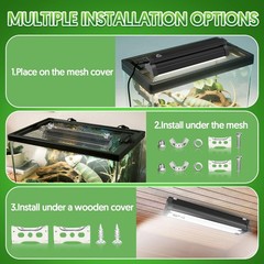 T5 UVB Reptile Light Fixture Combo 8W, 10.0 UVB Light for Reptiles, Terrarium…