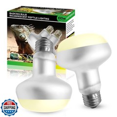 yimidool Reptile Heat Lamp Bulbs, 2-Packs 100W 3000H Heat Bulb with E26 Socke