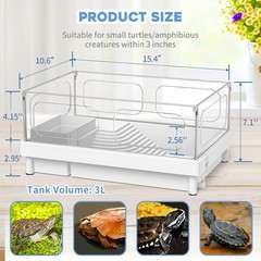 Small Turtle Tank Kit Tank+Light+Filter Acrylic Turtle Tank Starter Kit