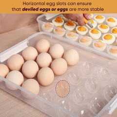77L Deviled Egg Containers with Lid (Set of 2), Plastic Deviled Egg Tray Carr…