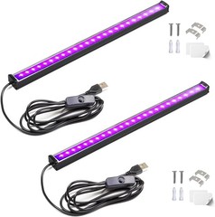 Black Light Bar, 10W 1ft for Cabinet, Upgraded-10W-2Pack, Purple
