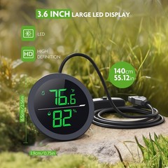 LED Digital Reptile Thermometer and Humidity Gauge Hygrometer for Snake Tank …