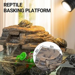 Turtle Tank Filter W/ Basking Platform 3-in-1 Decor Quiet Efficient Waterfall US