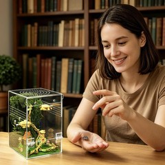 Jumping Spider Enclosure Starter Kit,Escape Proof Forest Terrarium