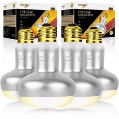 WACOOL 4 Pack Heat Lamp Bulbs for Reptiles, 100W Intense Basking Spot Lights,…