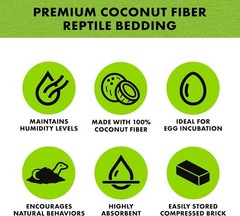 Coconut Husk Brick, Organic Bedding for Reptiles, Made with 100% Coconut Fibe…