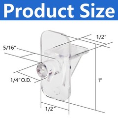 24 Pcs Shelf Holders Pegs-1/4 Inch Clear Plastic Cabinet Shelf Clips-Furnitur…